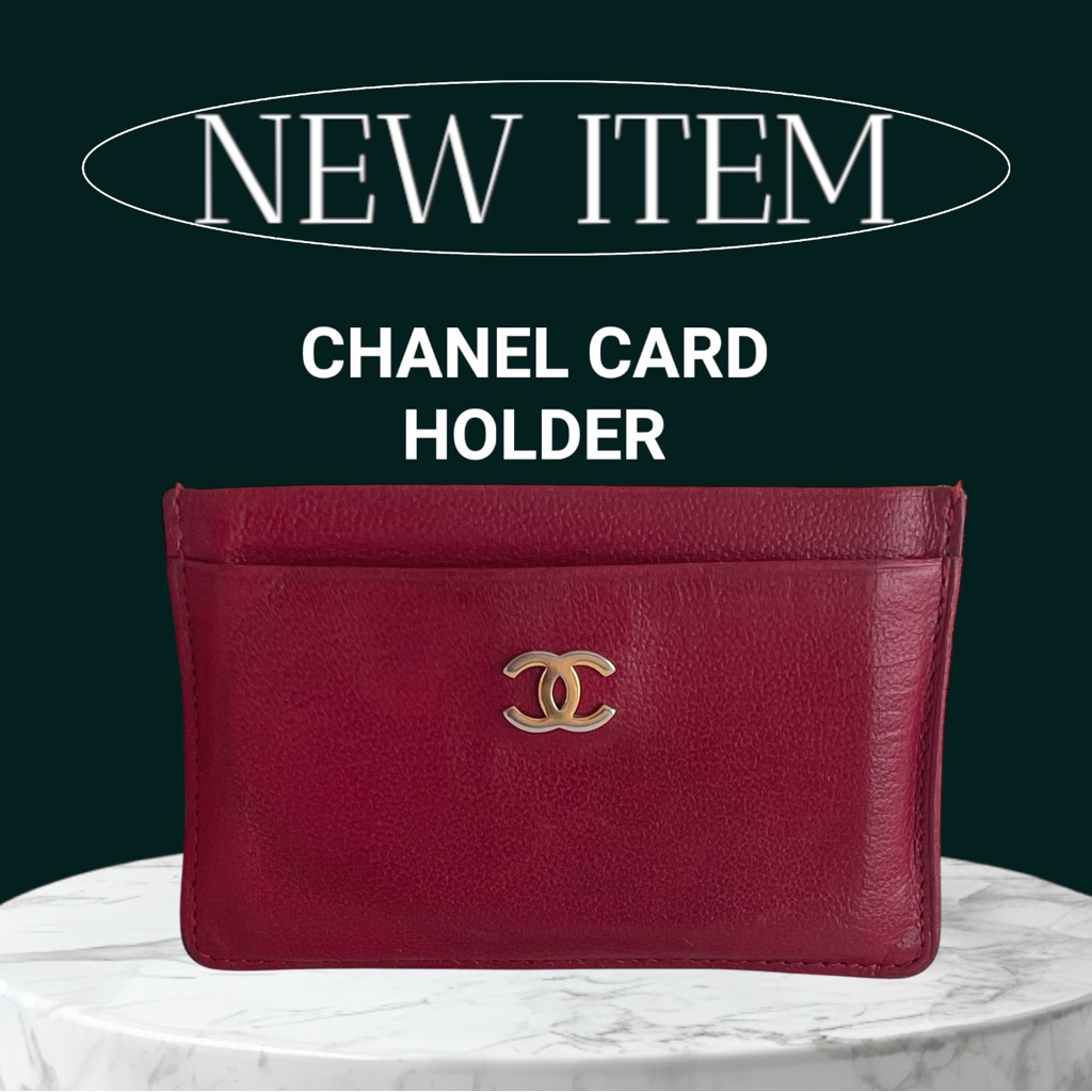 Chanel Red Leather Card Holder